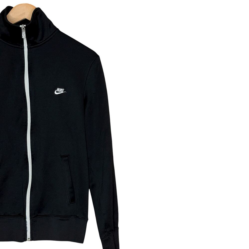 NIKE Sportswear Black Full Zip Long Sleeve Track Jacket White Stripes Women’s M - Picture 8 of 10